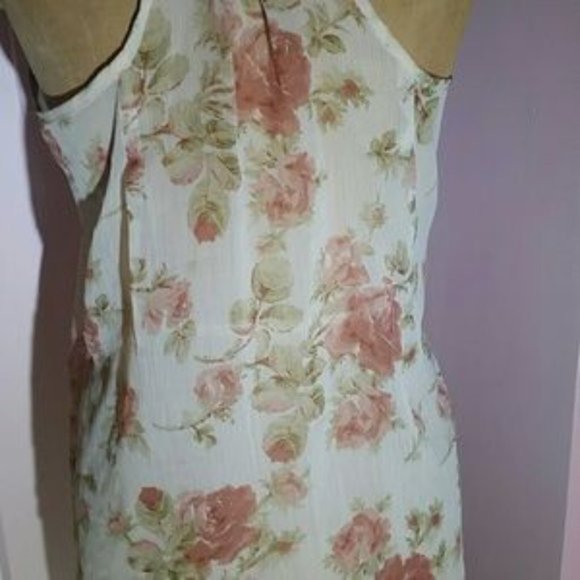 Sheer Flowy Floral Racerback Tank - Picture 4 of 5